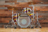 LUDWIG VISTALITE 50TH ANNIVERSARY 4 PIECE DRUM KIT WITH SNARE, RED & YELLOW SWIRL