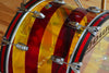 LUDWIG VISTALITE 50TH ANNIVERSARY 4 PIECE DRUM KIT WITH SNARE, RED & YELLOW SWIRL