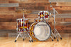 LUDWIG VISTALITE 50TH ANNIVERSARY 4 PIECE DRUM KIT WITH SNARE, RED & YELLOW SWIRL