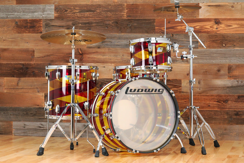 LUDWIG VISTALITE 50TH ANNIVERSARY 4 PIECE DRUM KIT WITH SNARE RED