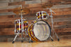 LUDWIG VISTALITE 50TH ANNIVERSARY 4 PIECE DRUM KIT WITH SNARE, RED & YELLOW SWIRL