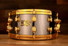 MAPEX BLACK PANTHER 14 X 6.5 NICKEL ON BRASS SNARE DRUM, GOLD PLATED FITTINGS, DIE CAST HOOPS (PRE-LOVED)