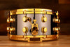 MAPEX BLACK PANTHER 14 X 6.5 NICKEL ON BRASS SNARE DRUM, GOLD PLATED FITTINGS, DIE CAST HOOPS (PRE-LOVED)