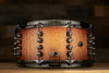 MAPEX BLACK PANTHER DESIGN LAB 14 X 6.5 VERSATUS MAPLE / MAHOGANY RUSS MILLER SIGNATURE SNARE DRUM, PEACH BURL BURST