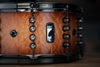 MAPEX BLACK PANTHER DESIGN LAB 14 X 6.5 VERSATUS MAPLE / MAHOGANY RUSS MILLER SIGNATURE SNARE DRUM, PEACH BURL BURST