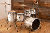 MAPEX SATURN EVOLUTION MAPLE / WALNUT 5 PIECE DRUM KIT, POLAR WHITE, BLACK BRUSHED FITTINGS