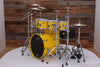 MAPEX SATURN EVOLUTION MAPLE / WALNUT 7 PIECE DRUM KIT, TUSCAN YELLOW, SPECIAL ORDER SIZES