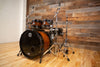 MAPEX SATURN IV EXOTIC 4 PIECE DRUM KIT, TRANSPARENT ASH BURL BURST (PRE-LOVED)
