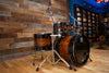 MAPEX SATURN IV EXOTIC 4 PIECE DRUM KIT, TRANSPARENT ASH BURL BURST (PRE-LOVED)