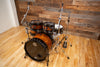 MAPEX SATURN IV EXOTIC 4 PIECE DRUM KIT, TRANSPARENT ASH BURL BURST (PRE-LOVED)