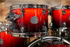 MAPEX SATURN V EXOTIC SOUND WAVE 4 PIECE DRUM KIT, CHERRY MIST MAPLE BURL