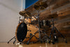 MAPEX SATURN V EXOTIC SOUND WAVE TWIN 5 PIECE DRUM KIT, NATURAL MAPLE BURL