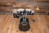 MAPEX TORNADO 3 COMPACT 5 PIECE DRUM KIT, BLACK WITH HARDWARE, CYMBALS AND STOOL