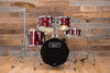 MAPEX TORNADO 3 COMPACT 5 PIECE DRUM KIT, BURGUNDY RED WITH HARDWARE, CYMBALS AND STOOL