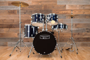 MAPEX TORNADO 3 COMPACT 5 PIECE DRUM KIT, ROYAL BLUE WITH HARDWARE, CYMBALS AND STOOL