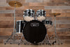 MAPEX TORNADO 3 ROCK / FUSION 5 PIECE DRUM KIT, BLACK WITH HARDWARE, CYMBALS AND STOOL