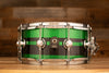 NATAL CAFE RACER 14 X 6.5 SNARE DRUM, GREEN SPARKLE WITH BLACK SPARKLE DOUBLE SPLIT