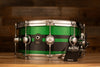 NATAL CAFE RACER 14 X 6.5 SNARE DRUM, GREEN SPARKLE WITH BLACK SPARKLE DOUBLE SPLIT