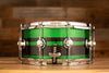 NATAL CAFE RACER 14 X 6.5 SNARE DRUM, GREEN SPARKLE WITH BLACK SPARKLE DOUBLE SPLIT