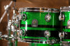 NATAL CAFÉ RACER 7 PIECE CUSTOM ORDER DRUM KIT, GREEN SPARKLE WITH BLACK SPARKLE DOUBLE SPLIT (PRE-LOVED)