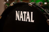 NATAL CAFÉ RACER 7 PIECE CUSTOM ORDER DRUM KIT, GREEN SPARKLE WITH BLACK SPARKLE DOUBLE SPLIT (PRE-LOVED)