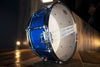 NOBLE & COOLEY ALLOY CLASSIC 14 X 6 SNARE DRUM, SPECIALLY ORDERED CAIRO BLUE HOLO SPARKLE LACQUER