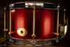 NOBLE & COOLEY 14 X 7 SS CLASSIC SOLID SHELL WALNUT SNARE DRUM, RED SPARKLE LACQUER, BRASS LUGS