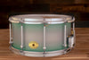 NOBLE & COOLEY 14 X 7 SS CLASSIC SOLID MAPLE SHELL SNARE DRUM, MINT BURST, SATIN SILVER FITTINGS