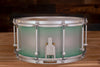 NOBLE & COOLEY 14 X 7 SS CLASSIC SOLID MAPLE SHELL SNARE DRUM, MINT BURST, SATIN SILVER FITTINGS