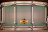 NOBLE & COOLEY 14 X 7 SS CLASSIC SOLID MAPLE SHELL SNARE DRUM, MINT BURST, SATIN SILVER FITTINGS