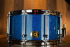 NOBLE & COOLEY 14 X 7 SS CLASSIC TULIP SOLID SHELL SNARE DRUM, CAIRO BLUE HOLO SPARKLE LACQUER