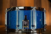 NOBLE & COOLEY 14 X 7 SS CLASSIC TULIP SOLID SHELL SNARE DRUM, CAIRO BLUE HOLO SPARKLE LACQUER