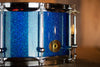 NOBLE & COOLEY 14 X 7 SS CLASSIC TULIP SOLID SHELL SNARE DRUM, CAIRO BLUE HOLO SPARKLE LACQUER