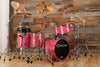 NOBLE & COOLEY CD MAPLE 6 PIECE DRUM KIT, HOT PINK SPARKLE LACQUER