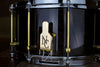 NOBLE & COOLEY 14 X 7 SS CLASSIC CHERRY SOLID SHELL SNARE DRUM BLACK WASH GLOSS WITH BRASS / CHROME HARDWARE