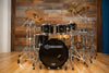 NOBLE & COOLEY HORIZON 5 PIECE CUSTOM SPEC 5 PIECE DRUM KIT, PIANO BLACK LACQUER, LONG BRASS LUGS (PRE-LOVED)