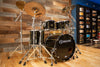 NOBLE & COOLEY HORIZON 5 PIECE CUSTOM SPEC 5 PIECE DRUM KIT, PIANO BLACK LACQUER, LONG BRASS LUGS (PRE-LOVED)