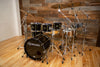 NOBLE & COOLEY HORIZON 5 PIECE CUSTOM SPEC 5 PIECE DRUM KIT, PIANO BLACK LACQUER, LONG BRASS LUGS (PRE-LOVED)