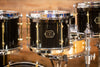 NOBLE & COOLEY HORIZON 5 PIECE CUSTOM SPEC 5 PIECE DRUM KIT, PIANO BLACK LACQUER, LONG BRASS LUGS (PRE-LOVED)