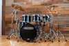 NOBLE & COOLEY WALNUT CLASSIC, 5 PIECE DRUM KIT, TRANSLUCENT BLUE LACQUER