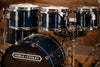 NOBLE & COOLEY WALNUT CLASSIC, 5 PIECE DRUM KIT, TRANSLUCENT BLUE LACQUER