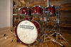 NOBLE & COOLEY WALNUT CLASSIC, 5 PIECE DRUM KIT, TRANSLUCENT CHERRY RED LACQUER