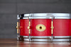 NOBLE & COOLEY 14 X 5 SOLID SHELL CLASSIC MAPLE SNARE DRUM, TRANSLUCENT CHERRY RED, (PRE-LOVED)