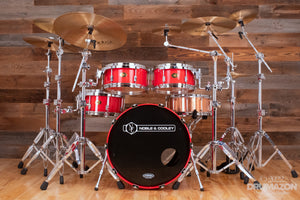 NOBLE & COOLEY STAR SERIES 4 PIECE DRUM KIT, TRANSLUCENT CHERRY RED, 1993 (PRE-LOVED)
