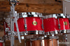 NOBLE & COOLEY STAR SERIES 4 PIECE DRUM KIT, TRANSLUCENT CHERRY RED, 1993 (PRE-LOVED)