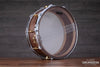 NOBLE & COOLEY 14 X 5 SS CLASSIC SOLID SHELL WALNUT SNARE DRUM, NATURAL SATIN, WOOD BURN LOGO