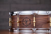 NOBLE & COOLEY 14 X 5 SS CLASSIC SOLID SHELL WALNUT SNARE DRUM, NATURAL SATIN, WOOD BURN LOGO