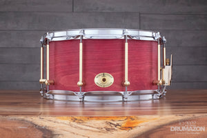 NOBLE & COOLEY 14 X 7 SS CLASSIC BEECH SOLID SHELL SNARE DRUM CHERRY MATTE BRASS LUGS / CHROME HOOPS (PRE-LOVED)