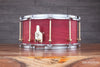 NOBLE & COOLEY 14 X 7 SS CLASSIC BEECH SOLID SHELL SNARE DRUM CHERRY MATTE BRASS LUGS / CHROME HOOPS (PRE-LOVED)