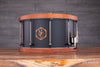 NOBLE & COOLEY 14 X 8 SS CLASSIC SOLID MAPLE SHELL SNARE DRUM, MATTE BLACK WITH HONEY MAPLE WOOD HOOPS